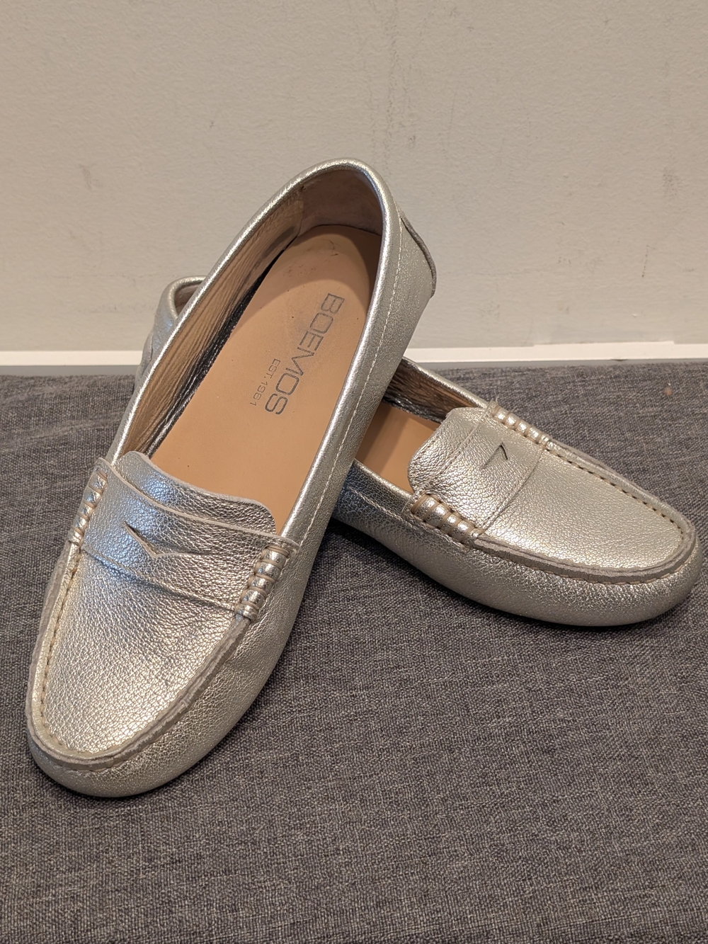 Gold Metallic Penny Loafers for Women